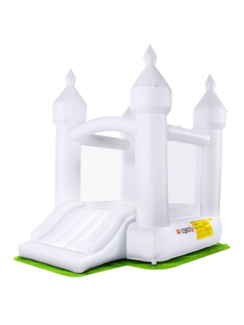 Qhomic Inflatable White Bounce House with Slide an...