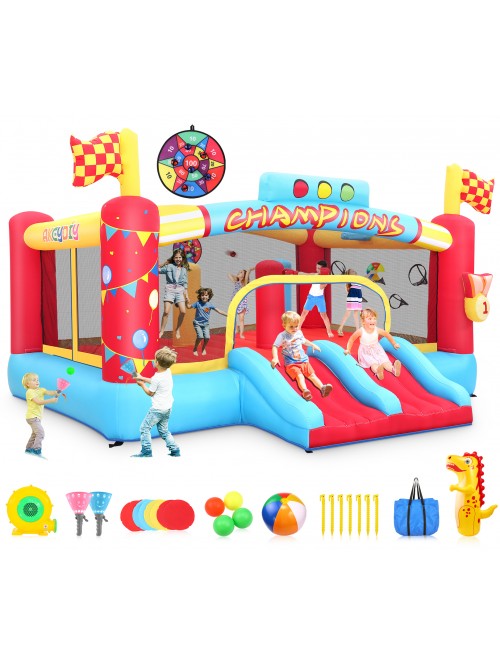 Qhomic Inflatable Bounce House with Double Slides,...