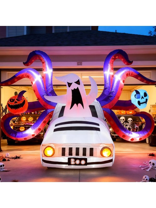 Qhomic 10FT Halloween Inflatable Spooky Ghost Outd...